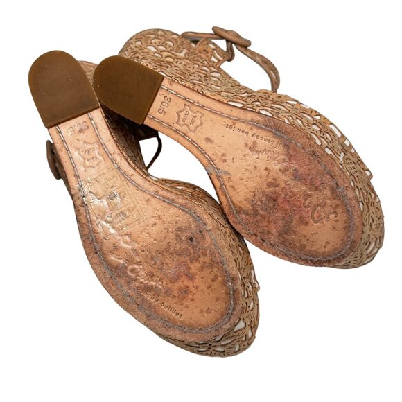 Alice + Olivia Jana Laser Cut Cork Wedge Heel Sandals Size 36.5, 6.5 $350 - Picture 12 of 12